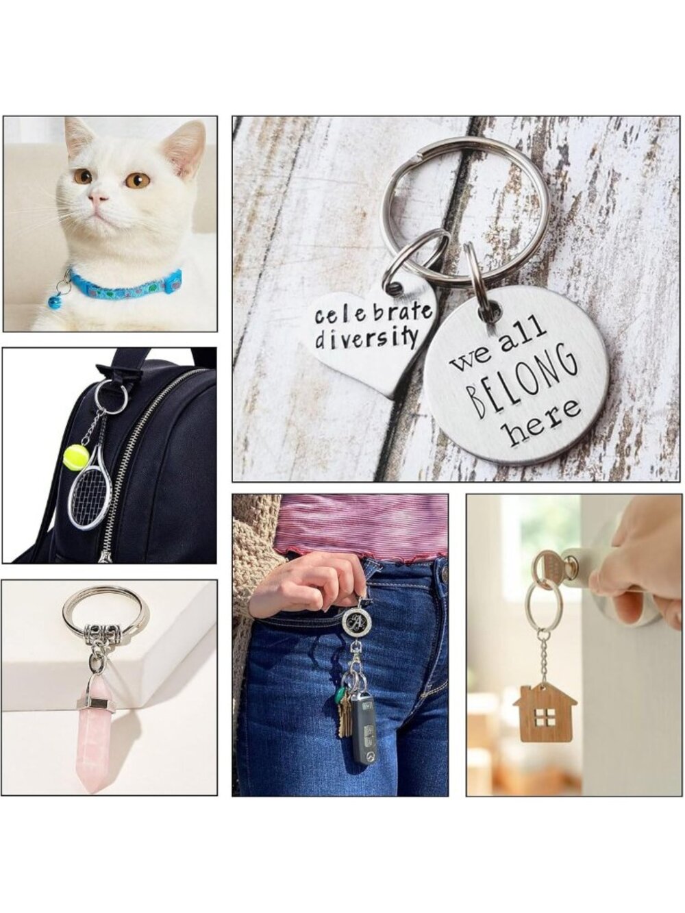 1000Pcs 25mm Round Split Key Ring Connectors - Metal Double Loop Keychain for - Picture 6 of 9